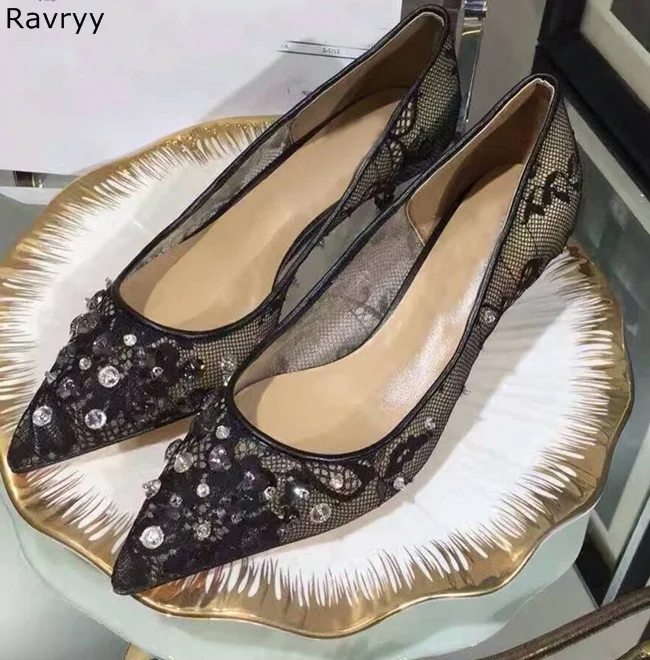 Bling-Bling-Luxury-crystal-shoes-lace-black-woman-high-heel-Pointed-Toe ...