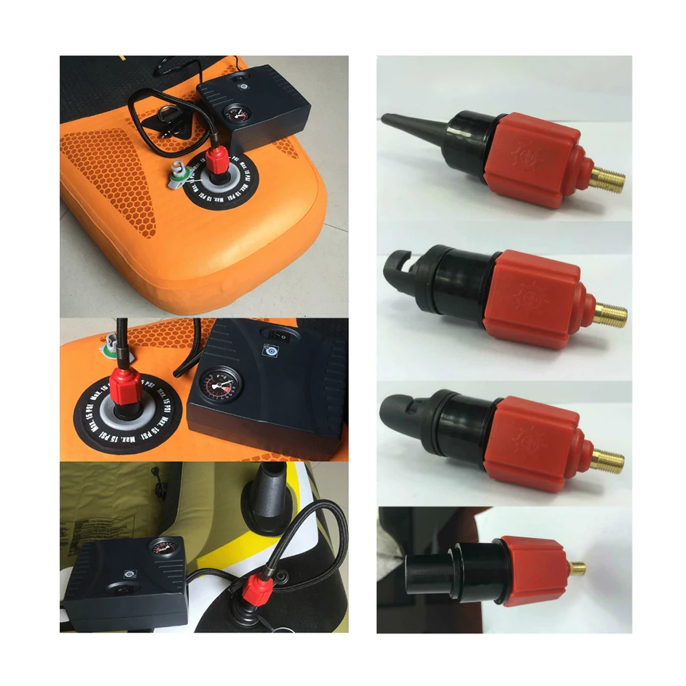 

Multifunction Air Pump Valve Adapter Valve Adapter Accessories with 4 Nozzles for Pool Toys Kayak Dinghy Inflatable Boat Car Tires