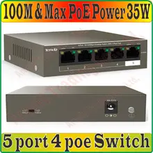 И быстрая, 5 штук в упаковке, порты 4 poe 35 Вт переключатель IEEE802.3af/at PoE костюм для всех видов poe камера или точка доступа, сетевой переключатели Plug& Play для выпускного вечера