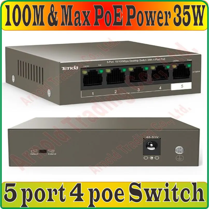 Free&ampShipping 5 ports 4 poe 35W switch IEEE802.3af/at PoE suit for all kind of camera or AP Network Switches Plug&ampPlay Prom- |