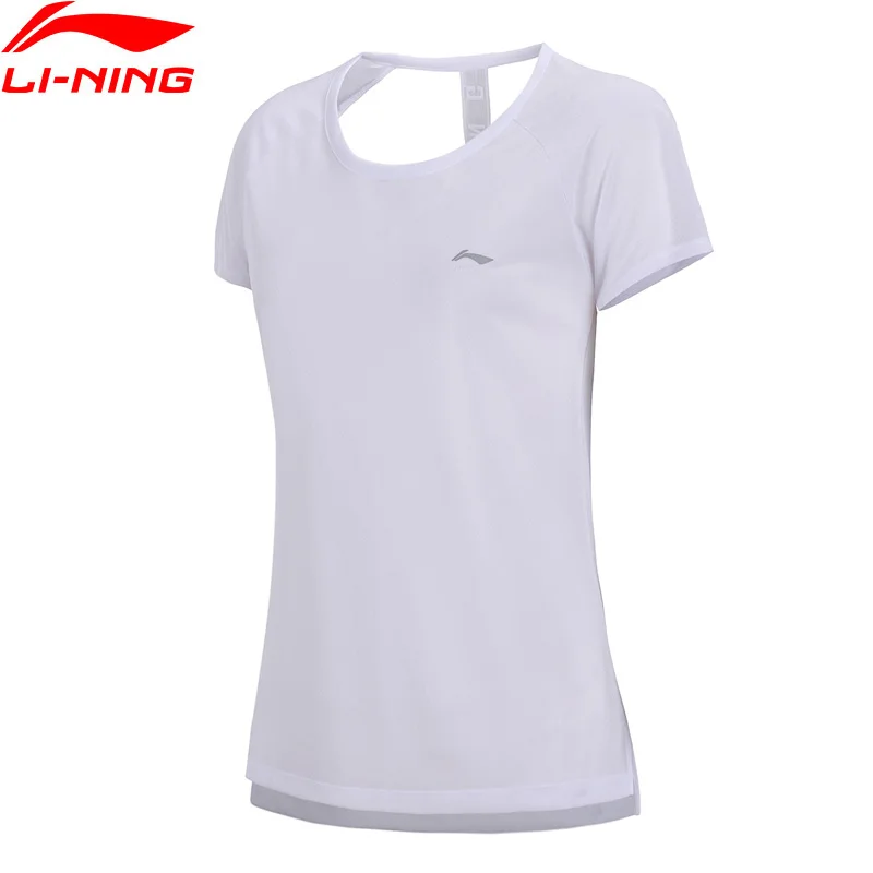 

Li-Ning Women Running T-Shirt AT DRY Breathable 100% Polyester Regular Fit LiNing Fitness Sports T-shirts ATSN062 WTS1420