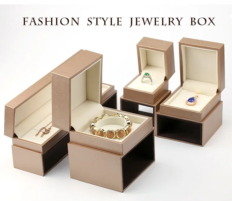 free shipping high grade empty golden jewelry boxes,ring/pendant