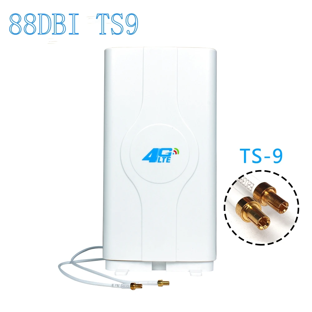 

LF-ANT4G01 Indoor 88dBi 4G LTE MIMO Antenna with 2 PCS 2m Connector Wire TS-9 Port For HUAWEI E8372h e5577 e5573
