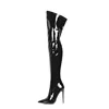 MStacchi Women Over Knee High Boots Woman Patent Leather Stretch High Heel Boots Sexy Ladies Pointed Toe Thin Heel Botas Mujer ► Photo 3/6