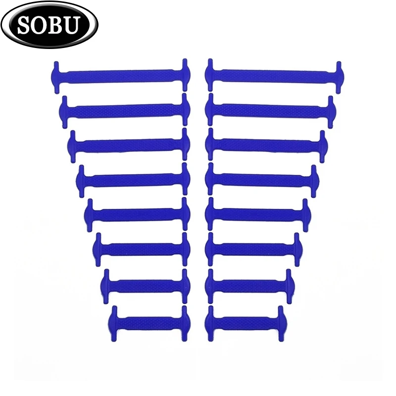 

16pcs/lot Shoes Accessories Novelty No Tie Shoelaces Unisex Elastic Silicone Shoelaces Rubber Shoelace G003k
