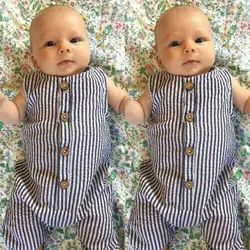 Perimedes летнее платье для маленьких девочек, комбинезон для мальчиков, одежда для новорожденных, для маленьких мальчиков в полоску с коротким
