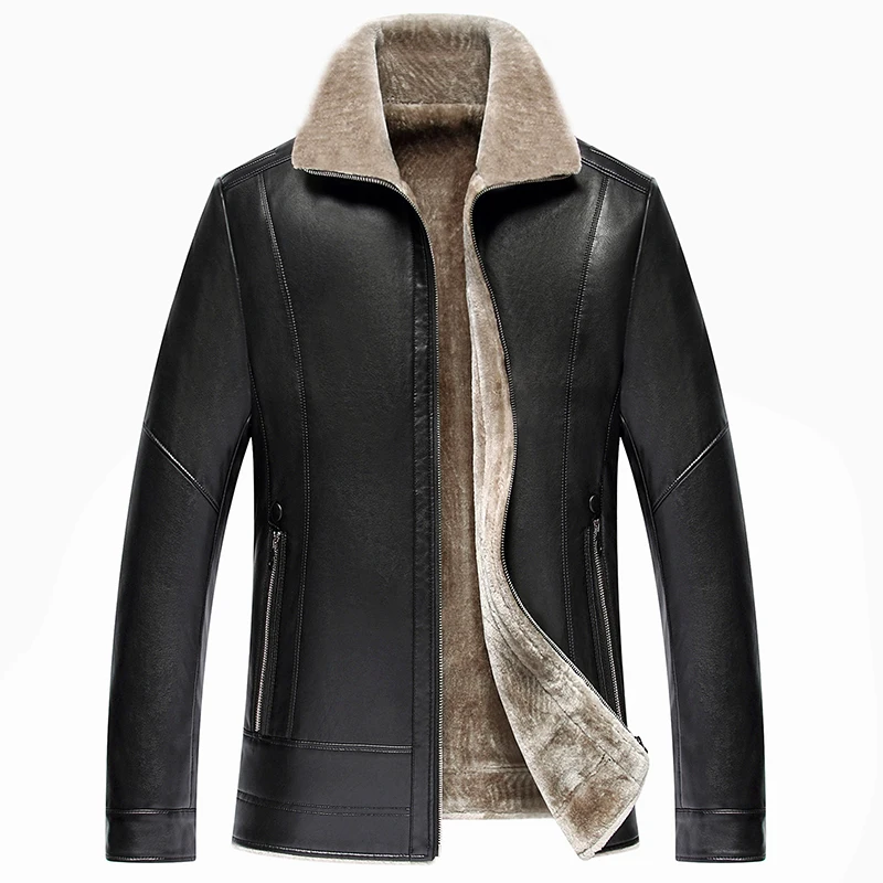 2017 winter jacket men High grade business casual jacket mens fur