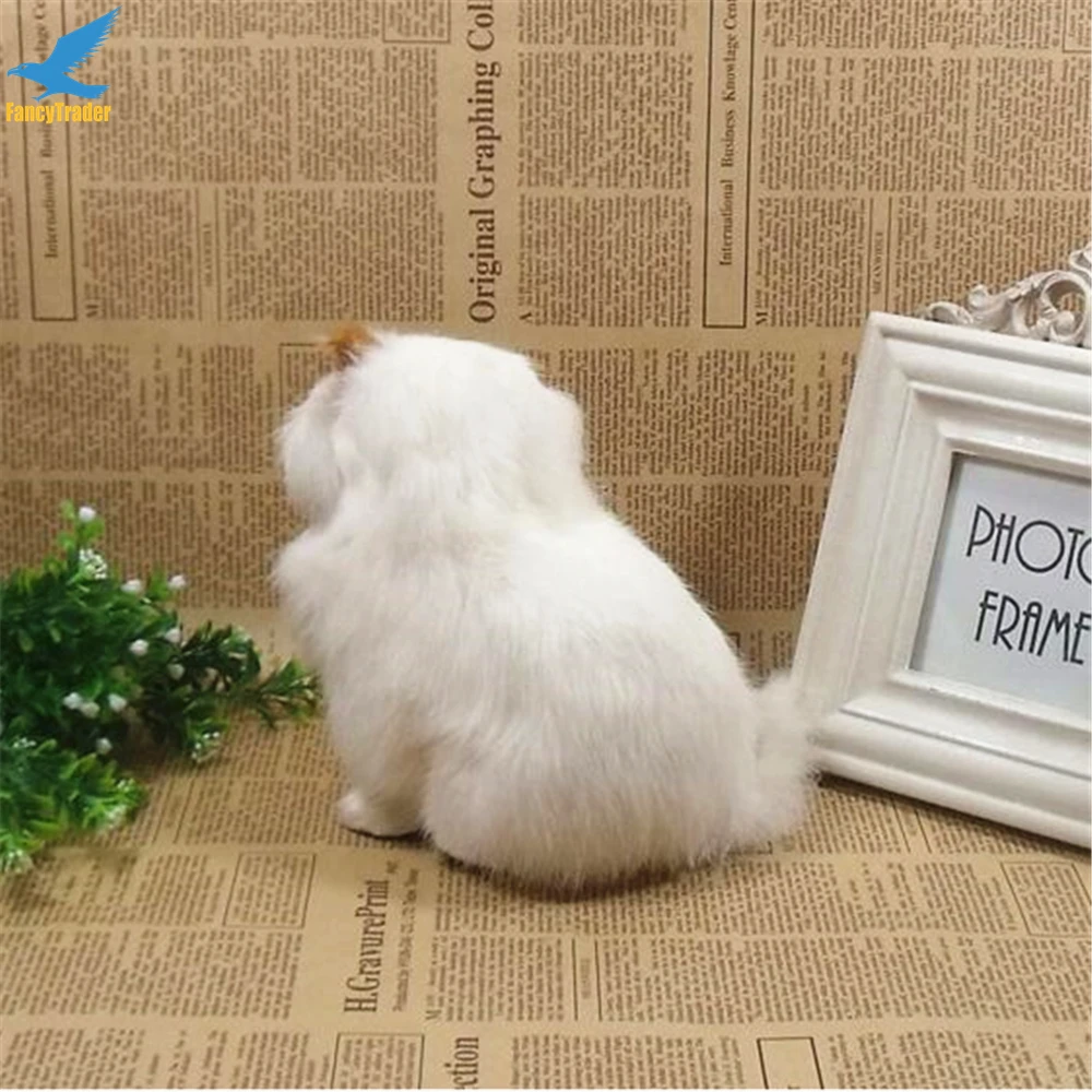 Simulation Mini Long Plush Animal Cat White Baby Toy Gift for Decoration (5)