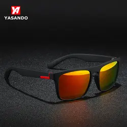 Поляризованные очки Для мужчин Для женщин 2019 YASANDO роскошные площади кадра зеркальное покрытие объектива Открытый вождения UV400 Мужской очки