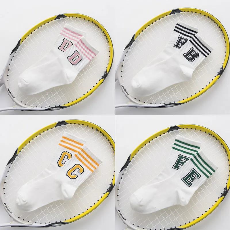 

Fashion Letters Harajuku White Socks Funny Cute Cartoon Character Short Socks Women Patterned Ankle Socks Hipster Ankle Men