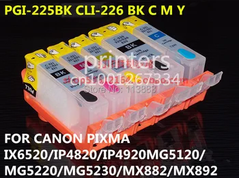

PGI-225 CLI-226 refillable ink cartridge for canon PIXMA IX6520 IP4820 IP4920 MG5120 MG5220 MG5320 MX882 MX892 with chip 5color