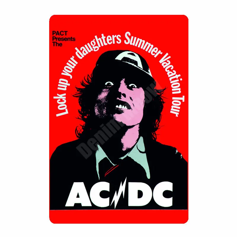 20x30 см ACDC винтажные металлические жестяные вывески для бара, кафе, паба, казино, домашний декор, тарелки в стиле ретро, музыкальная доска, художественный плакат, рок наклейки на стену N264