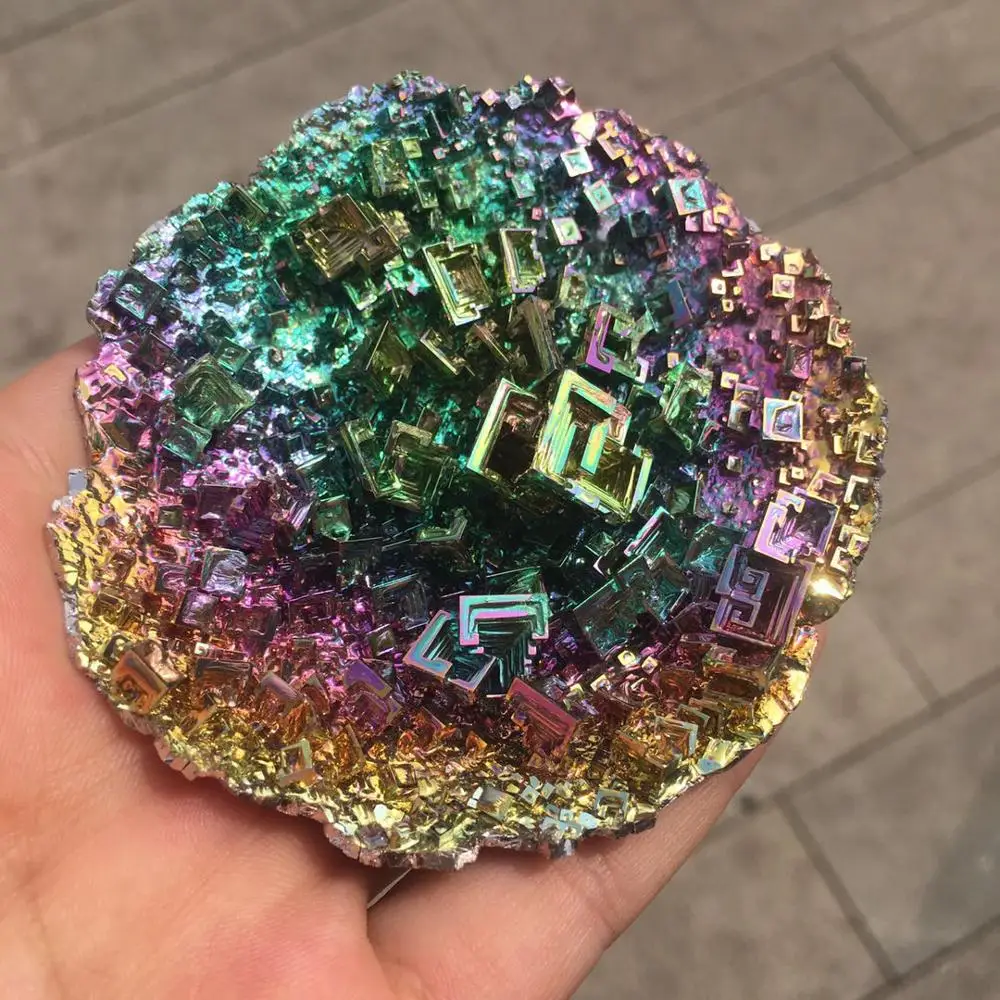 Beautiful Natural Bismuth Ore Gemstone Mineral Specimen Rainbow Colorful Decoration