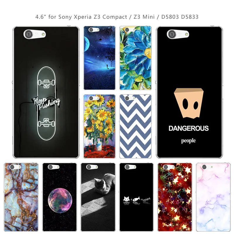 for Sony Xperia Z3 Compact Mini M55W D5803 D5833 Cover Silicone Skateboard Printing Z3Compact/Z3Mini Phone Cases |