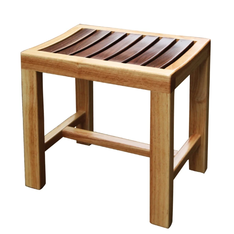 

Solid Wood Shower Bench, Waterproof Shower Chair For Elderly Pregnant Woman,change Shoes Stool Widen Anti-skid Bath Chair