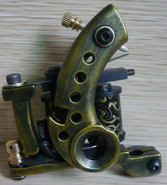 

Handmade Tattoo Coil Machine 10 Coils Wrap Beautifully Carved Shader Liner Tattoo Gun For Beginner Tattoo Supplies Permanent