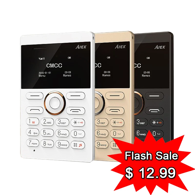 2016 New Ultra Slim Card Phone AIEK E1 Cell Phone Mobile Phone GSM Bluetooth English Russian