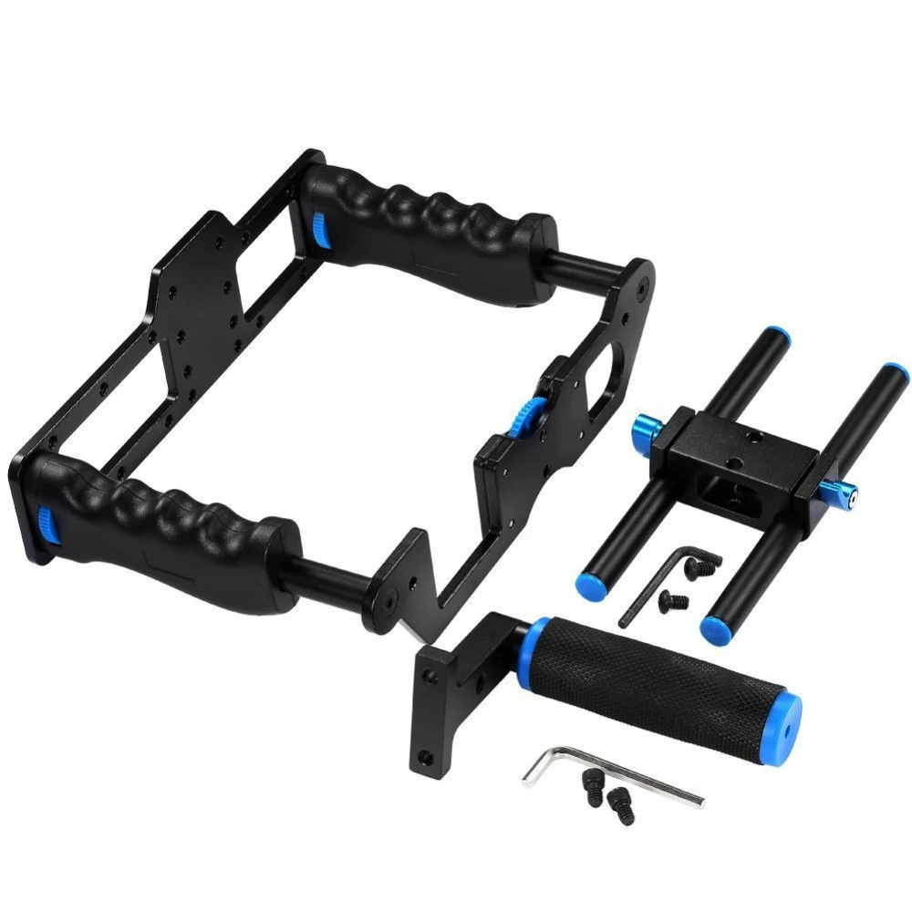 Professional Aluminum Alloy DSLR Camera Cage SLR Video CageKit with Top Hand Grip Level handheld ha