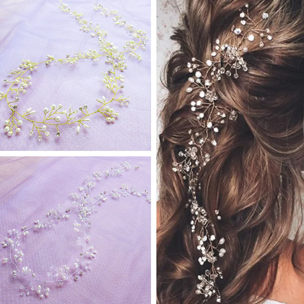 

Bride Hair Accessories Hand made Crystal Pearl Headbands Hair Belt Bridal Headdress Wedding Hair Accessories Jewelry