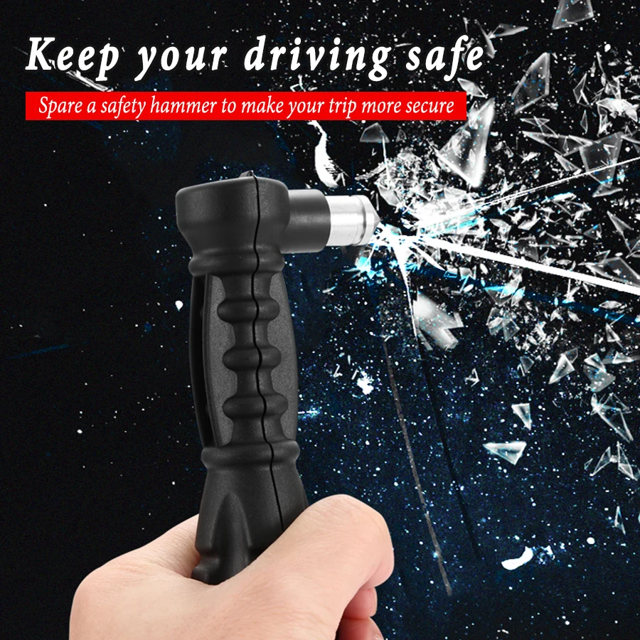 

Geoeon 2 in 1Stainless Steel Safety Hammer Multi-function Car Emergency Broken Life-saving Hammer Tire Sand Cleaning Tool A74