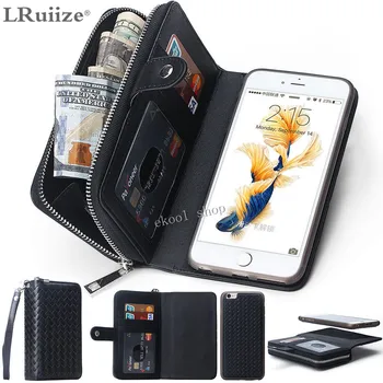 

Lady Women PU Leather Zipper Handbag Woven Wallet Purse with Card Slot Phone Case Cover For Apple iphone X 8 7 6 6S 10/Plus 5 SE