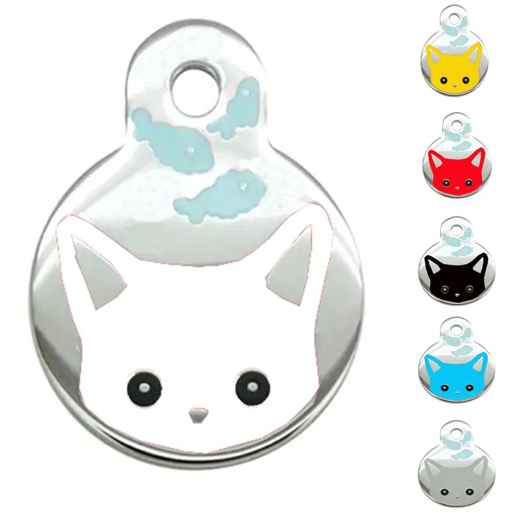 

Vet Recommended Pet ID Tag Cat Personalized Many Shapes and Colors to Choose Tag Collar Accessories/2.5