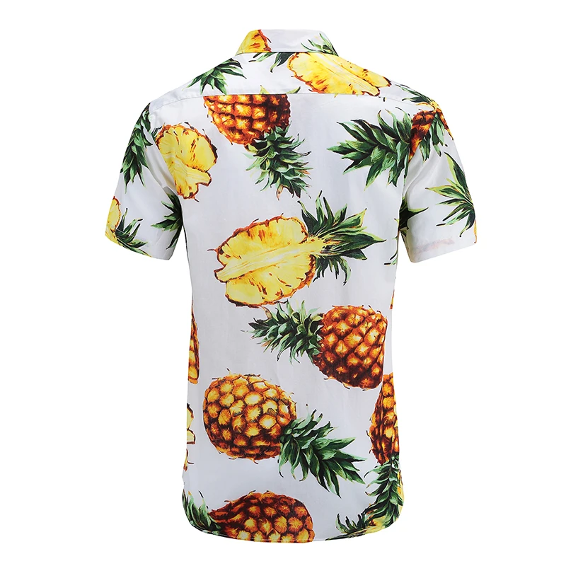 Повседневная мужская рубашка 2019 Новая мода хлопок Лето Turn-Down воротник с коротким рукавом Гавайская рубашка с принтом Blusas Плюс Размер S-3XL
