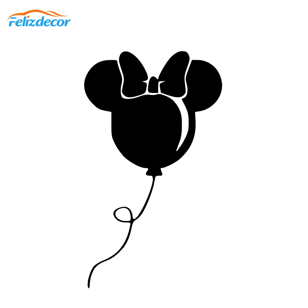 

10*17cm Minnie Balloon Decal Vinyl Sticker Cute Car Rear Window Decor Decals Lovely Cartoon Pattern Removable Girls Laptop L898