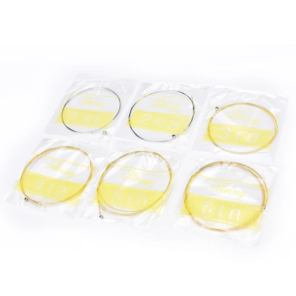 6PcsAcousticUkuleleGuitarStringSteelGuitarraGuitarStringGold