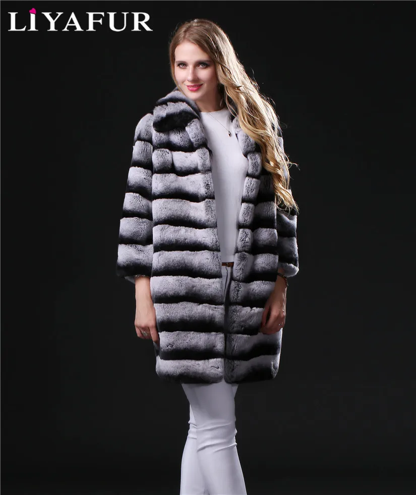 Женское зимнее пальто из натурального меха шиншиллы 3 цвета|fur winter coat|fur winterfor coat |