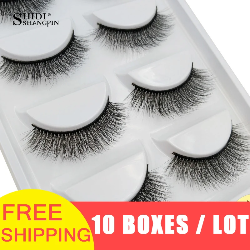 

LANJINGLIN 10 boxes / lot mink eyelashes natural long false eyelashes 100% handmade soft 3d mink lashes makeup faux cils G805