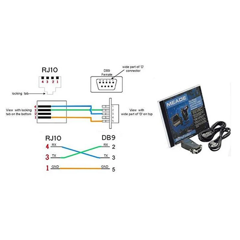 CP2102 USB RS232 к 4P4C RJ10 адаптер управления телескоп кабель для Meade 505 PC