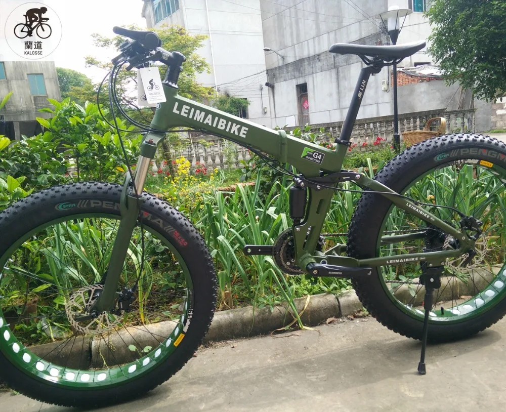 Flash Deal Kalosse Folding aluminum  frame   Snow/beach   folding bicycle  26*4.0 inch   21/24/27/30 speed  26*17inch  mountain bicycle 1