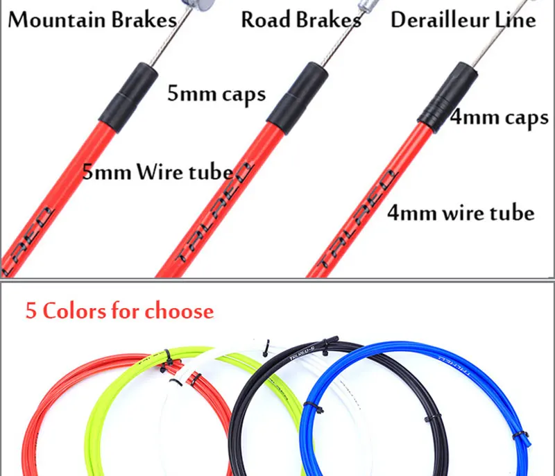 TRLREQ MTB велосипедная трубка тормозной магистрали наборы 5 мм горный тормоз для дорожного велосипеда кабель 4 мм переключения передач переключатель наборы велосипедные аксессуары