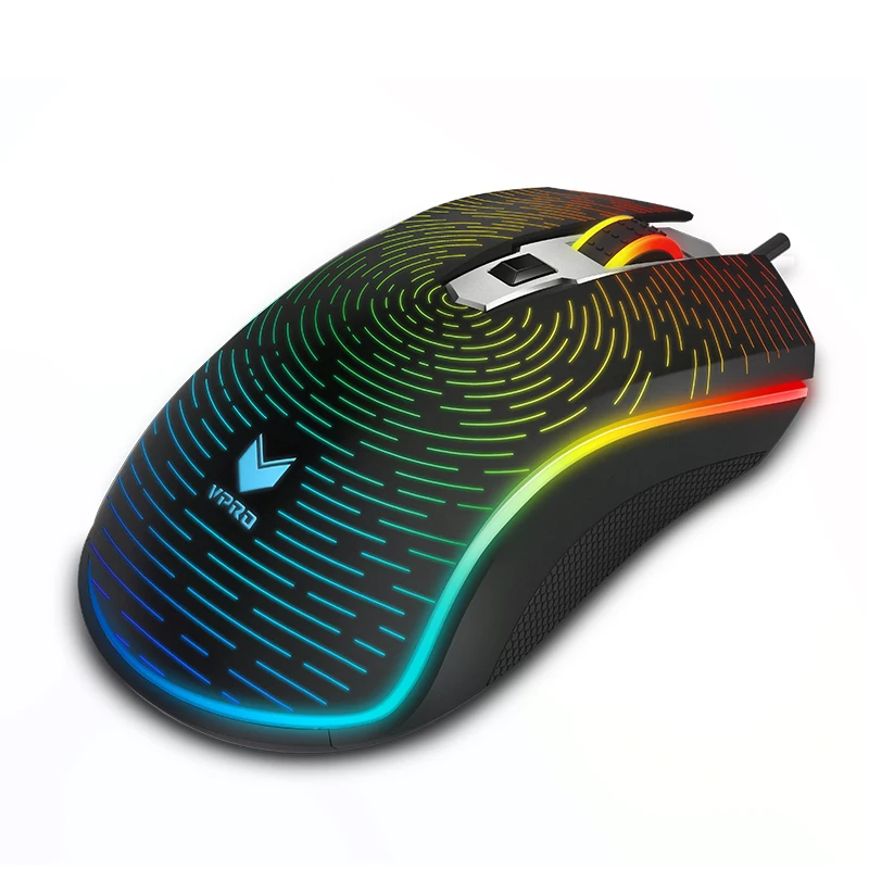 RAPOO V25S RGB оптическая игровая мышь USB Настольная проводная 16 миллионов цветов для