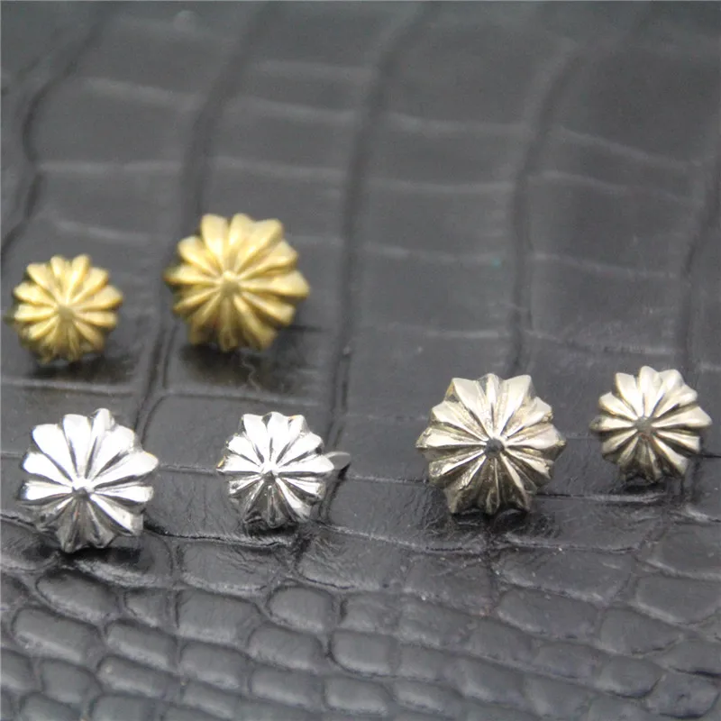 11mm 13mm Pure Brass Copper Metal Buckle Flower Styles Glossy Face For Belt Bag Clothes And All Diy Decoration
