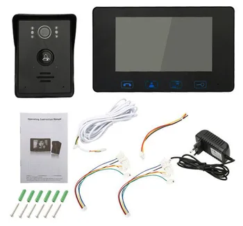 

MOUNTAINONE Touch Key TFT Monitor Color 7"LCD Video Door Phone Doorbell IR Intercom Home Security Video System 150 Angles View