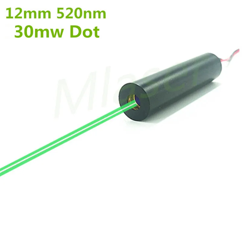 

Low operating temperature 12mm 30mW 520nm Green Laser Sight Diode Module Dot Industrial Grade APC Driver