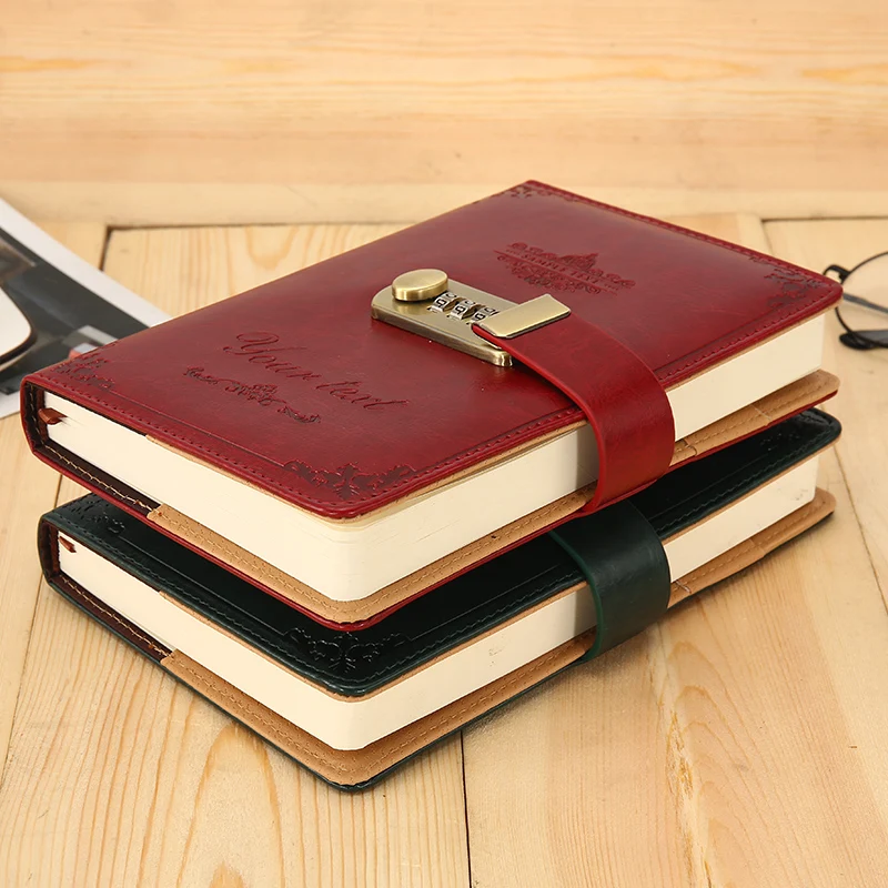 

Retro Codebook Diary With Lock Notebook Thickening Creative Handbook Student Notebook Tool
