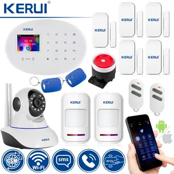 

KERUI Wireless Home Alarm Security Protection IP Camera WIFI+GSM Security Alarm System Sensor Burglar Alarm Motion Detector
