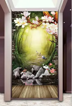 

Custom photo 3d wallpaper Non-woven muralThe forest trail porch Living room decoration painting 3d wall murals wallpaper