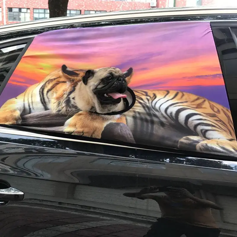 

Pet Dog Car Window Shade Foldable Visor Cover Windows Sun Shade Dogs Hang Out Creative Flag Printed Dropship