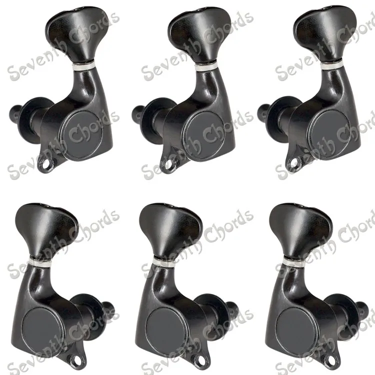 A Set 6 Pcs Black Sealed gear Acoustic Electric Guitar Tuning Pegs