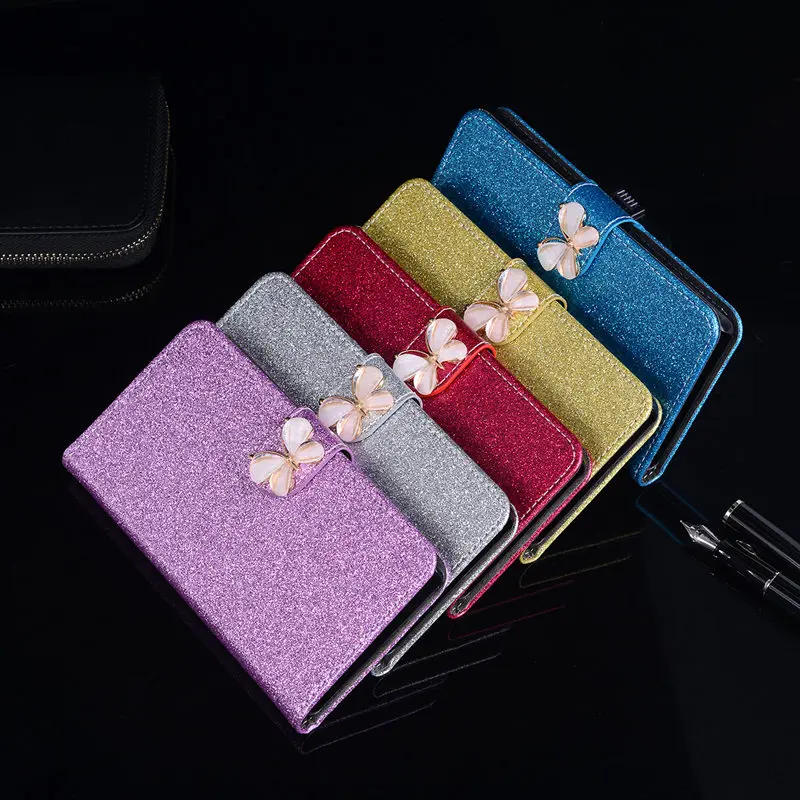 

Case For Lenovo S920 s 920 Wallet Shining Coque Flower butterfly Leather Case Stand Flip Phone Protect Cover for Lenovo S920 Bag