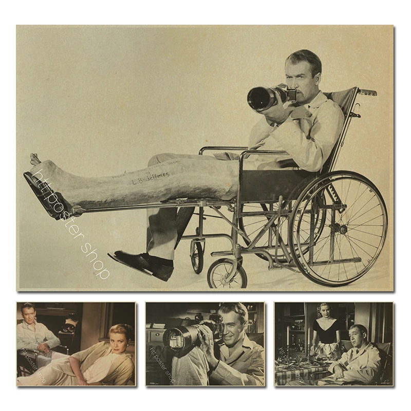 

Rear Window Alfred Hitchcock James Stewart Hot Classical movie film paper Poster
