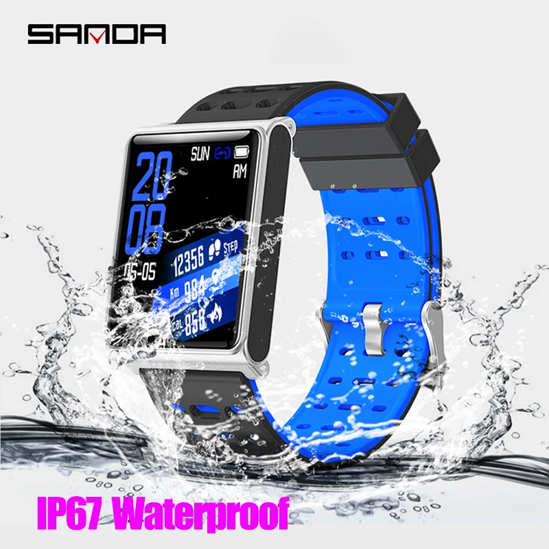 

SANDA Silicone & Mesh Smart Watch N98 IP67 Waterproof Heart Rate Monitor Blood Pressure Men Women Smartwatch For IOS Android