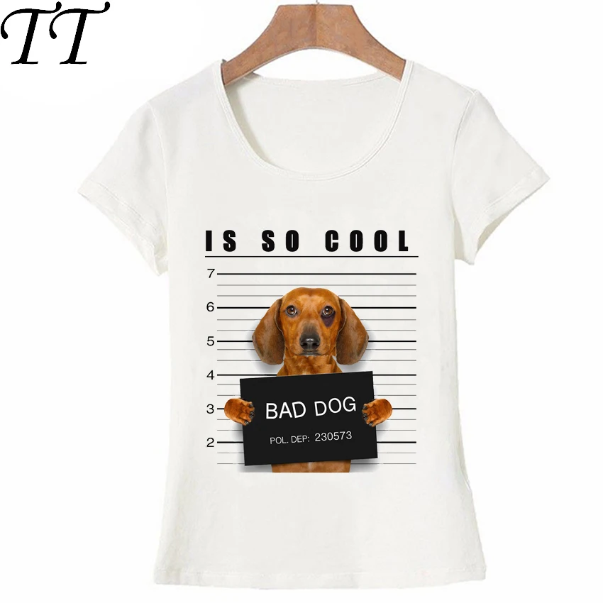 Is So Cool такса прикольные фотографии собак Mugshot футболка женская летняя смешная