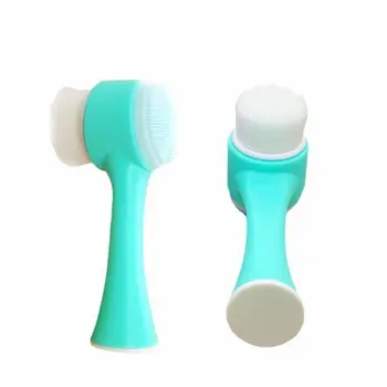 

pink blue plastic handle soft white nylon hair face brush stand makeup brushes tools in cosmetic