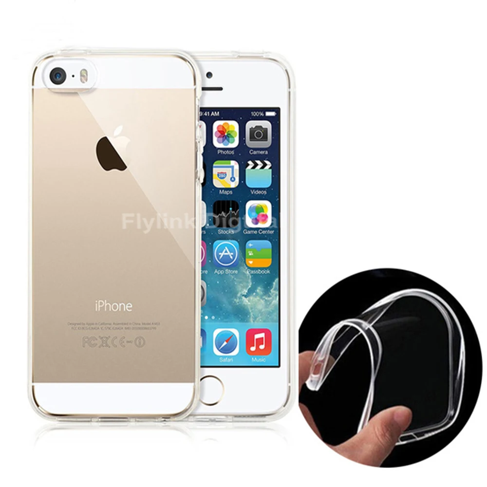Ультратонкий Мягкий защитный чехол из ТПУ для iPhone 5 6 7 прозрачный телефона s 8 Plus X