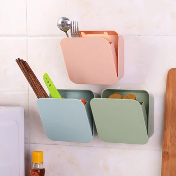 

YFGXBHMX Wall Paste sealed storage box Plastic square finishing Storage small box cosmetic tableware toothbrush Box